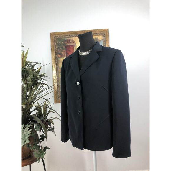 Le Suit Essentials Women Jacket 3 Buttons Front Office Siren Preppy Size 12P - Picture 6 of 11